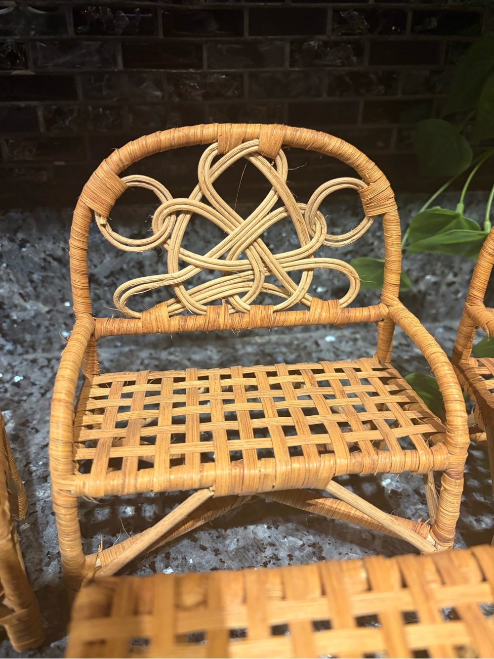 Miniature Doll Furniture Wicker Rattan Outdoor Patio Summer - Picture 3 of 14